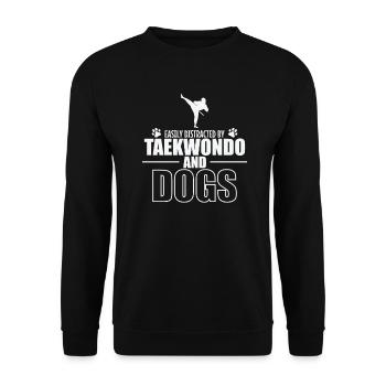Easily Distracted by Taekwondo and Dogs - Unisex Sweatshirt - black - Front - Alina (178cm) & Michal (187cm)