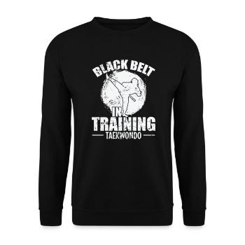Black Belt in Training Taekwondo Training - Unisex Sweatshirt - black - Front - Alina (178cm) & Michal (187cm)