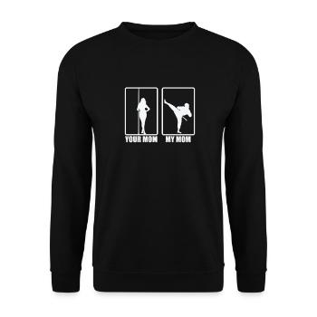 Your Mom and My Mom Taekwondo Fitness - Unisex Pullover - Schwarz - Vorne - Alina (178cm) & Michal (187cm)