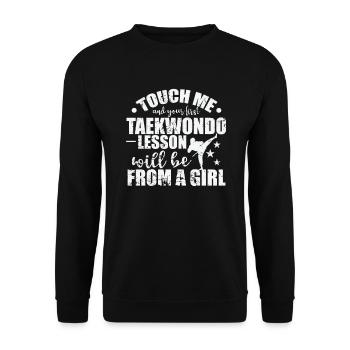 Touch Me and your First Taekwondo Lesson - Unisex Sweatshirt - black - Front - Alina (178cm) & Michal (187cm)