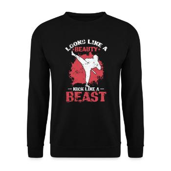 Ressemble à un coup de pied de beauté comme une bête Taekwondo - Sweat-shirt Unisexe - noir - Devant - Alina (178cm) & Michal (187cm)