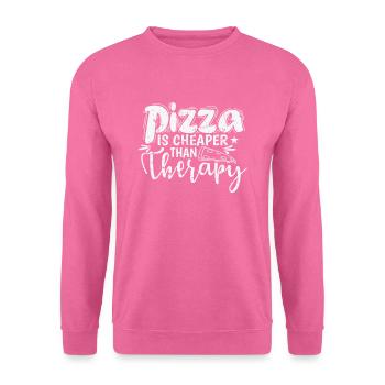 Pizza is cheaper than Therapy Salami - Unisex Pullover - Pink - Vorne