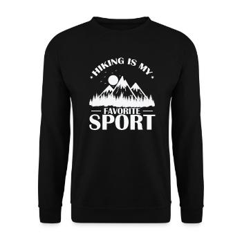 Hiking is my Favorite Sport Outdoor Hobby - Unisex Pullover - Schwarz - Vorne - Alina (178cm) & Michal (187cm)