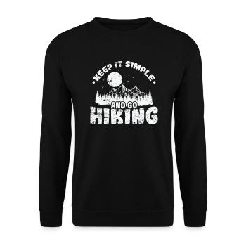 Keep it Simple and go Hiking Outdoor Hobby - Unisex Sweatshirt - black - Front - Alina (178cm) & Michal (187cm)