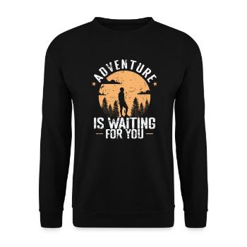 L’aventure vous attend Randonnée - Sweat-shirt Unisexe - noir - Devant - Alina (178cm) & Michal (187cm)