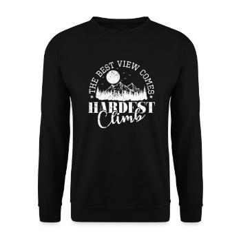 The best View Comes Hardest Climb Wandern - Unisex Pullover - Schwarz - Vorne - Alina (178cm) & Michal (187cm)