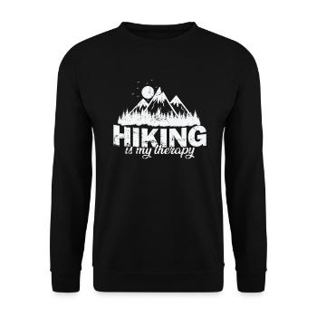 Hiking is my Therapy Natur - Unisex Sweatshirt - black - Front - Alina (178cm) & Michal (187cm)