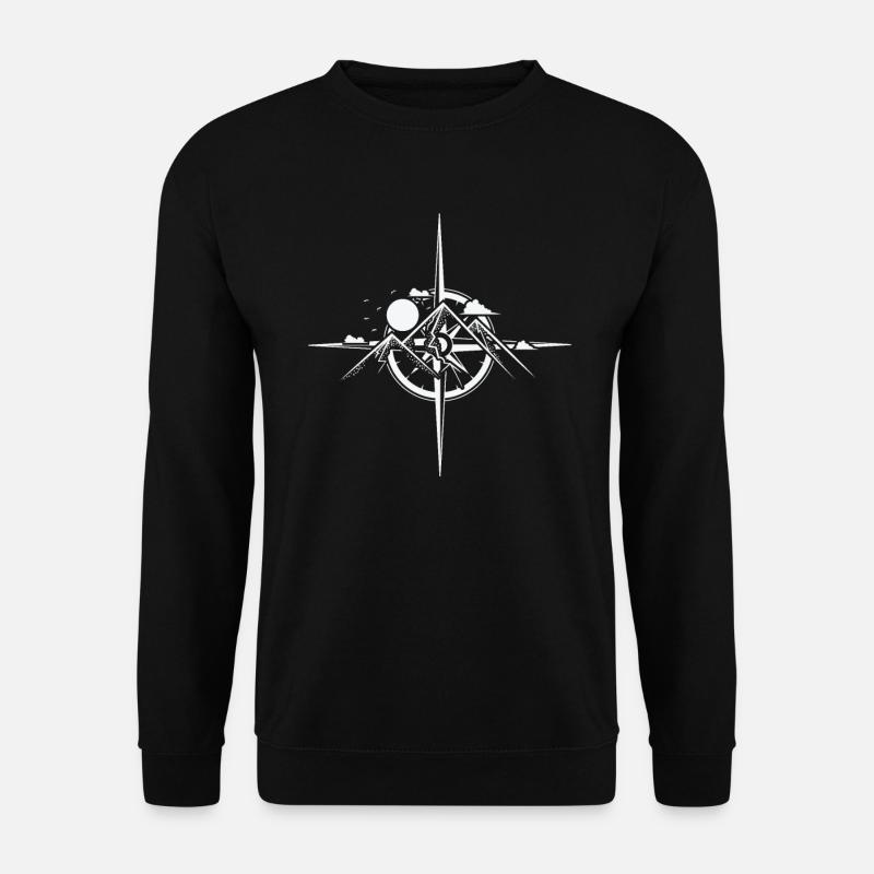Mountains, Compass, Hiking, Hobby - Unisex Sweatshirt - black