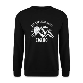 The Sawtooth Range, Idaho, États-Unis - Sweat-shirt Unisexe - noir - Devant - Alina (178cm) & Michal (187cm)