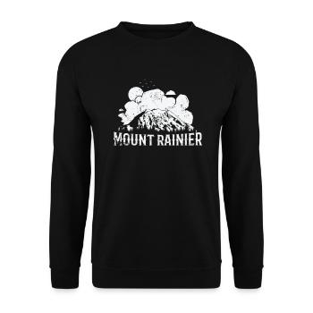 Mount Rainier Washington Cascade Range - Unisex Sweatshirt - black - Front - Alina (178cm) & Michal (187cm)