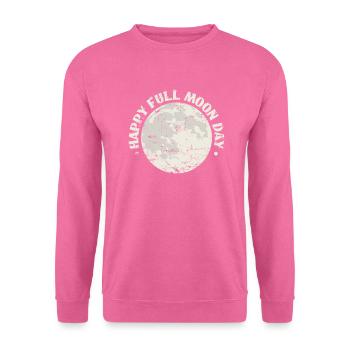 Happy Full Moon Day Nacht Himmel - Unisex Pullover - Pink - Vorne
