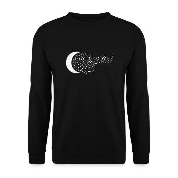 Moon, Night Sky, Space - Unisex Sweatshirt - black - Front - Alina (178cm) & Michal (187cm)