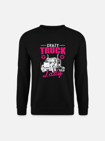 Crazy Truck Lady Beruf Fernverkehr - Unisex Pullover - Schwarz