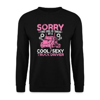 Cette fille est prise par un chauffeur de camion cool et sexy - Sweat-shirt Unisexe - noir - Devant - Alina (178cm) & Michal (187cm)