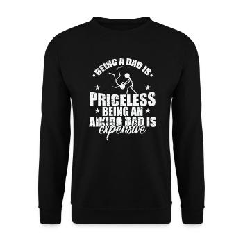 Being an Aikido Dad is Expensive Kampfsport - Unisex Pullover - Schwarz - Vorne - Alina (178cm) & Michal (187cm)