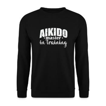 Aikido Master in Training Kampfsport - Unisex Pullover - Schwarz - Vorne - Alina (178cm) & Michal (187cm)