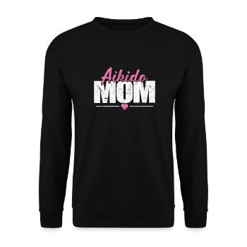 Aikido Mom Training Kampfsport - Unisex Pullover - Schwarz - Vorne - Alina (178cm) & Michal (187cm)