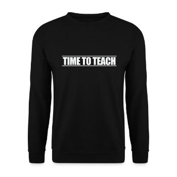 Time to Teach Lehrer Schule Nachhilfe - Unisex Pullover - Schwarz - Vorne - Alina (178cm) & Michal (187cm)