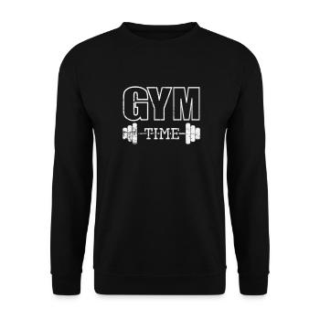 Gym Time Muscle Training - Unisex Sweatshirt - black - Front - Alina (178cm) & Michal (187cm)