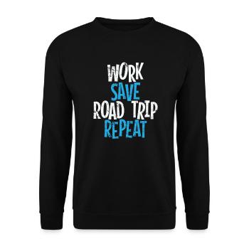Sauvegarde du travail Road Trip Repeat Travel Adventure - Sweat-shirt Unisexe - noir - Devant - Alina (178cm) & Michal (187cm)