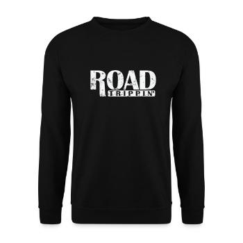 Road Trippin' Auto Route Abenteuer - Unisex Pullover - Schwarz - Vorne - Alina (178cm) & Michal (187cm)