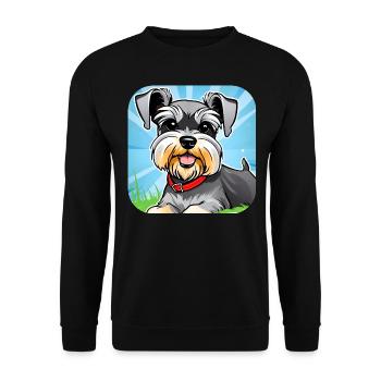 Cute Schnauzer Dog II - Unisex Sweatshirt - black - Front - Alina (178cm) & Michal (187cm)