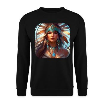 Chaman Fantaisie Mystique - Sweat-shirt Unisexe - noir - Devant - Alina (178cm) & Michal (187cm)