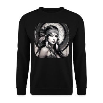 Chaman mystique - Sweat-shirt Unisexe - noir - Devant - Alina (178cm) & Michal (187cm)