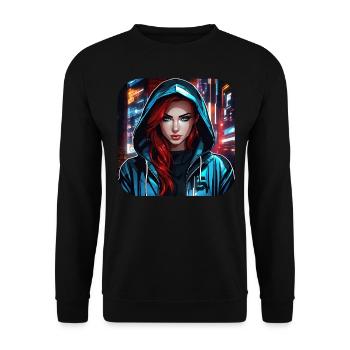 Fille cyberpunk cool II - Sweat-shirt Unisexe - noir - Devant - Alina (178cm) & Michal (187cm)