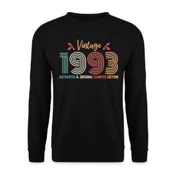 Birthday 1993 Birthday Born in 1993 Retro - Unisex Sweatshirt - black - Front - Alina (178cm) & Michal (187cm)