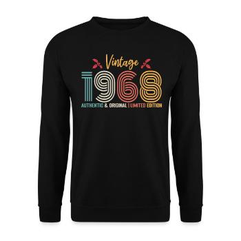 Geburtstag 1968 Geburtstag Jahrgang 1968 Retro - Unisex Pullover - Schwarz - Vorne - Alina (178cm) & Michal (187cm)