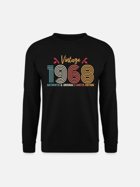 Anniversaire 1968 Anniversaire né en 1968 rétro - Sweat-shirt Unisexe - noir