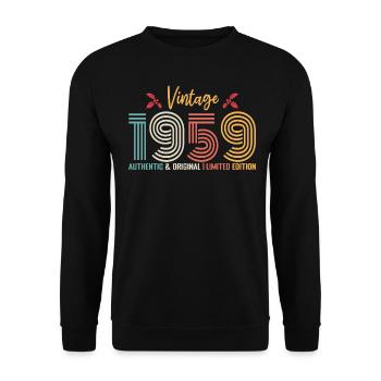 Birthday 1959 Birthday Born in 1959 Retro - Unisex Sweatshirt - black - Front - Alina (178cm) & Michal (187cm)