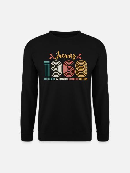 Janvier 1968 anniversaire Janvier 1968 rétro - Sweat-shirt Unisexe - noir