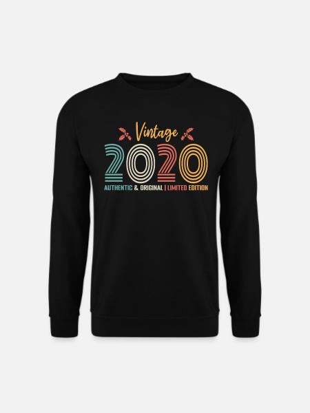 Geburtstag 2020 Geburtstag 2020 Retro - Unisex Pullover - Schwarz