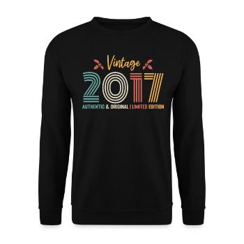 Birthday 2017 Birthday Born in 2017 Retro - Unisex Sweatshirt - black - Front - Alina (178cm) & Michal (187cm)