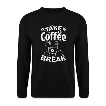 Take a Coffee Break Café Koffein - Unisex Pullover - Schwarz - Vorne - Alina (178cm) & Michal (187cm)