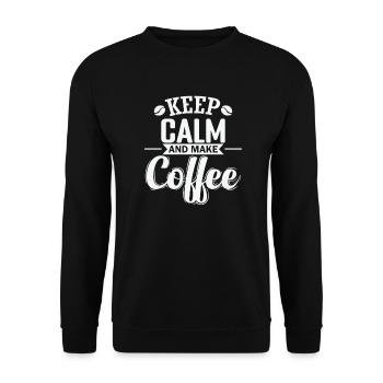 Keep Calm and make Coffee Caffeine - Unisex Sweatshirt - black - Front - Alina (178cm) & Michal (187cm)