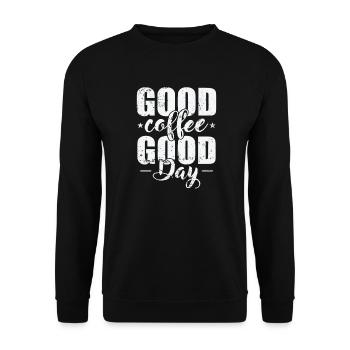 good coffee good day caffeine - Unisex Sweatshirt - black - Front - Alina (178cm) & Michal (187cm)
