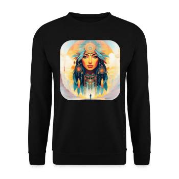 Femme mystique aux plumes VII - Sweat-shirt Unisexe - noir - Devant - Alina (178cm) & Michal (187cm)
