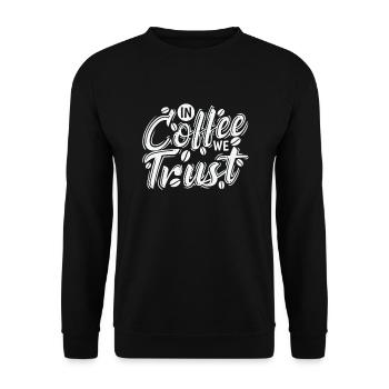 Dans le café, nous faisons confiance à la caféine Café - Sweat-shirt Unisexe - noir - Devant - Alina (178cm) & Michal (187cm)