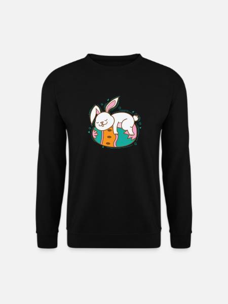 Osterhase auf Osterei Frühling - Unisex Pullover - Schwarz