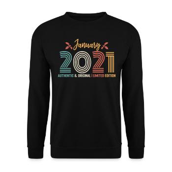 January 2021 Anniversary January 2021 Retro - Unisex Sweatshirt - black - Front - Alina (178cm) & Michal (187cm)