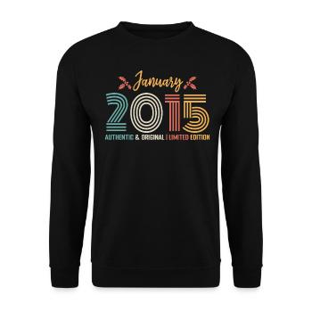 Janvier 2015 anniversaire Janvier 2015 rétro - Sweat-shirt Unisexe - noir - Devant - Alina (178cm) & Michal (187cm)