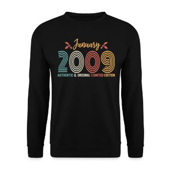 January 2009 Anniversary January 2009 Retro - Unisex Sweatshirt - black - Front - Alina (178cm) & Michal (187cm)