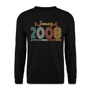 January 2008 Anniversary January 2008 Retro - Unisex Sweatshirt - black - Front - Alina (178cm) & Michal (187cm)