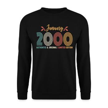 January 2000 Anniversary January 2000 Retro - Unisex Sweatshirt - black - Front - Alina (178cm) & Michal (187cm)