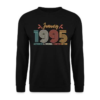 January 1995 Anniversary January 1995 Retro - Unisex Sweatshirt - black - Front - Alina (178cm) & Michal (187cm)