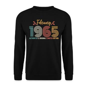 Février 1965 anniversaire Février 1965 rétro - Sweat-shirt Unisexe - noir - Devant - Alina (178cm) & Michal (187cm)