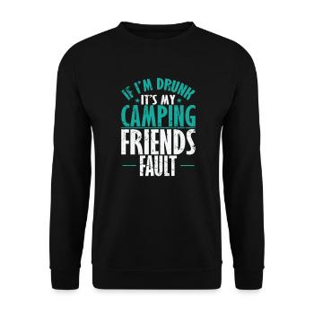 Si je suis saoul, c’est la faute de mes amis de camping - Sweat-shirt Unisexe - noir - Devant - Alina (178cm) & Michal (187cm)